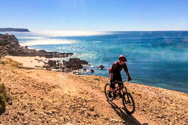 Mountain Biking The AltaVista Mountain Bike instructor cycling along the Algarve coast