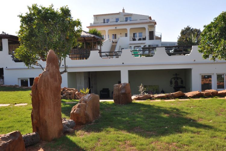 The view of AltaVista lodge as seen from the green gardens