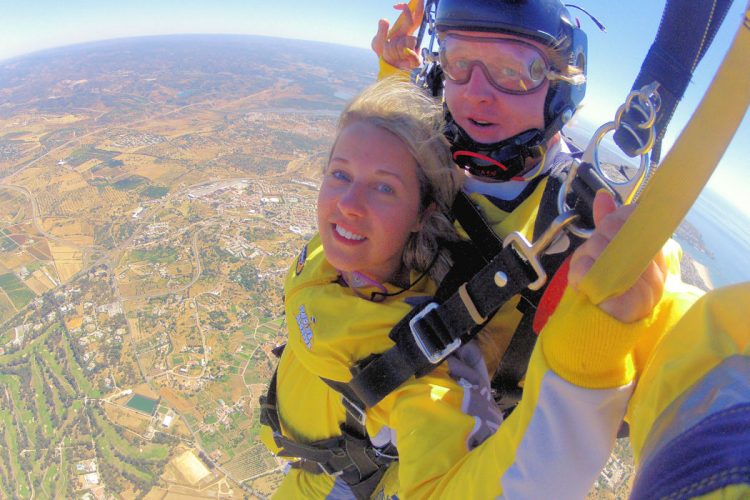 An AltaVista guest taking a Skydive from the centre in Portimao