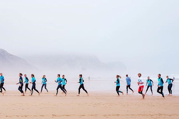 Surfers Beach 600 Warming up at an Algarve surf camp