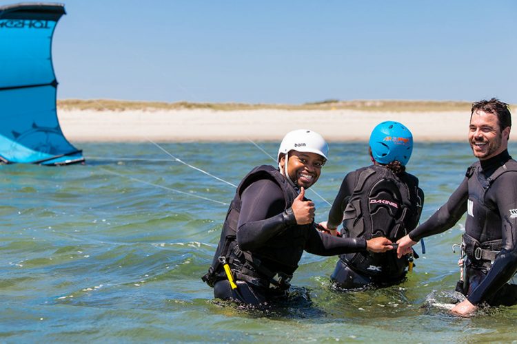 A kitesurfer from AltaVista surf lodge feeling great about his day